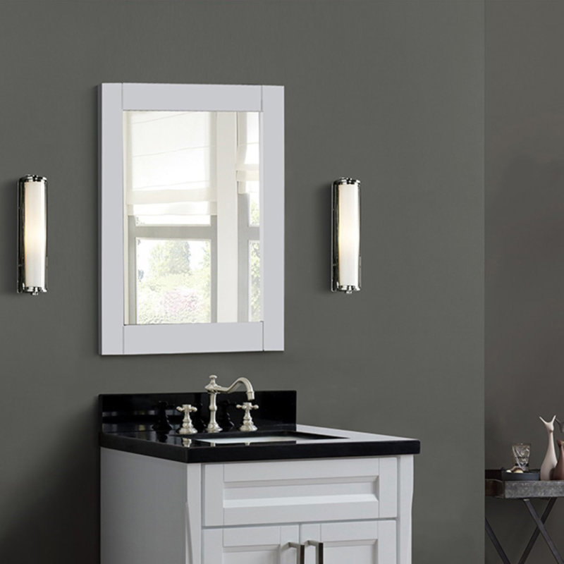 Miroir de salle de bain Olliyah, 24 po x 30 po, Blanc