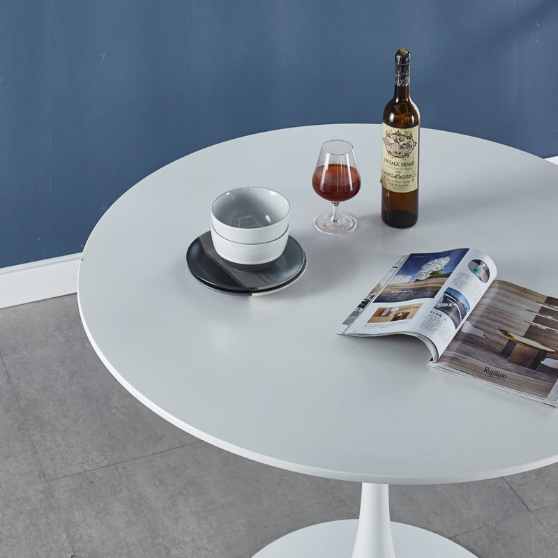 Table de cuisine pour petits espaces, Blanc, Blanc