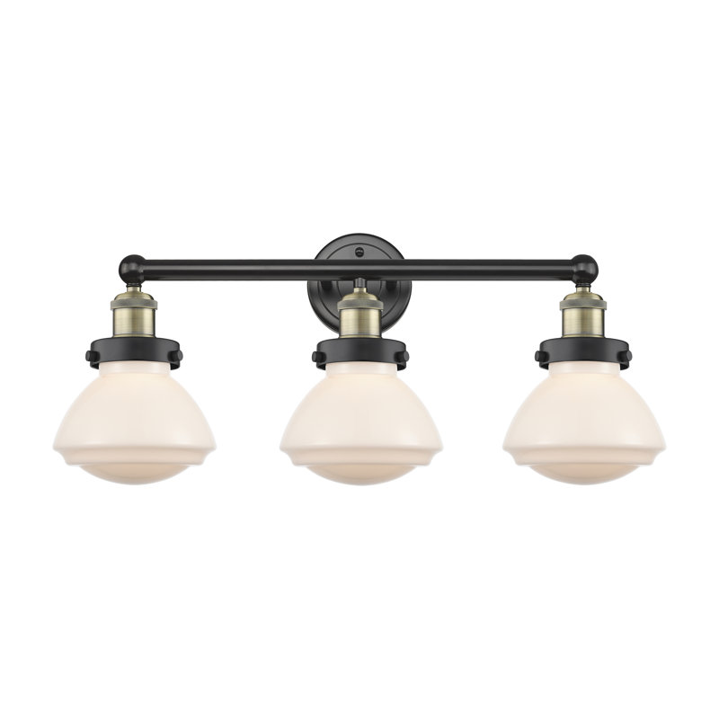 Almarosa 3 - Light Dimmable Vanity Light, Black Antique Brass, Matte White