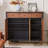 Black&Walnut Solid Wood Shoe Storage Bench