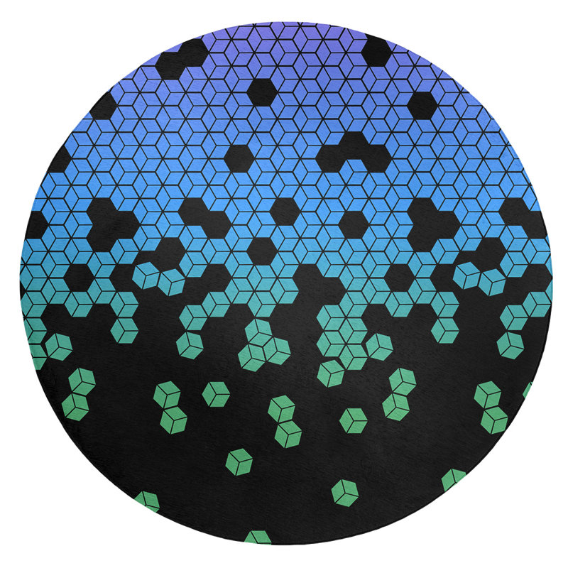 Chenille Geometric Indoor Rug, Round 5'