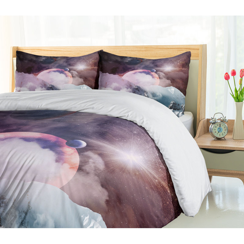 Modern & Contemporary Polyester Duvet Cover, King Duvet Cover + 2 Shams