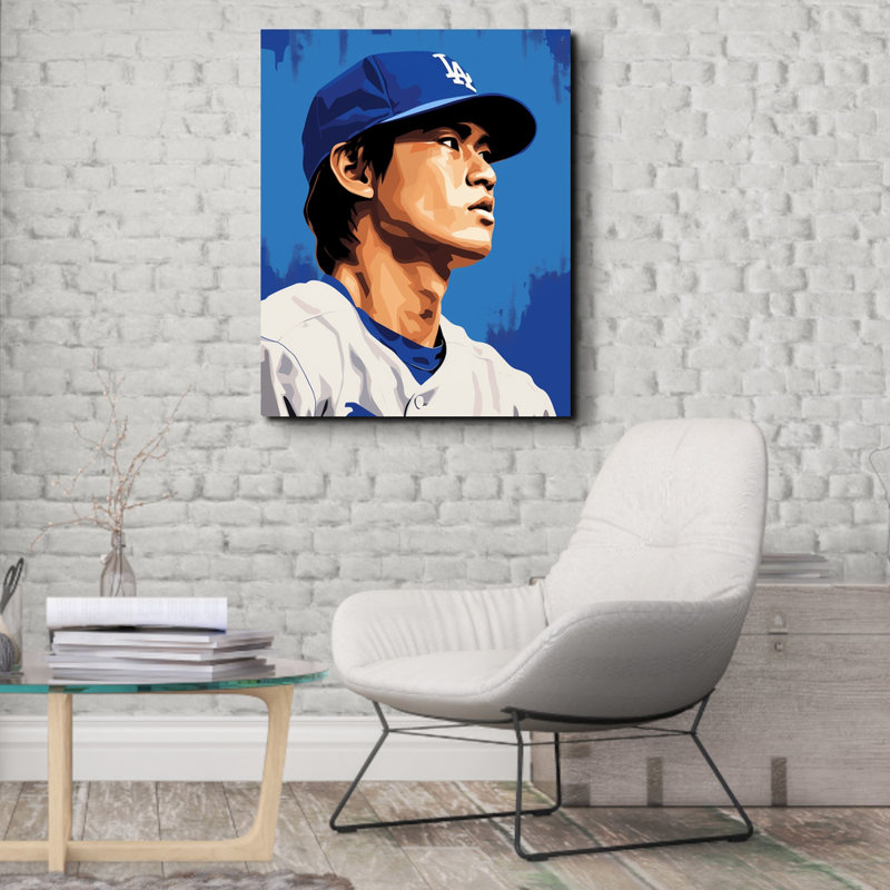 "Shohei Ohtani 9" sur toile, H 24 po x l 20 po