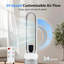 Ventilateur sans lame de 38 po pour chambre à coucher, ventilateur de refroidissement à circulation d'air avec télécommande, affichage à DEL, 24 vitesses, minuterie 12 h, oscillant à 60 °, ventilateur de plancher portatif à faible bruit pour la maison, le bureau et l'intérieur