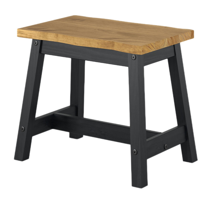 Staton Solid Wood Bench, 45.50 x 52.50 x 31.50cm, Black