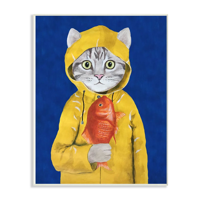 Décoration murale pour chat Verutiao Fisherman, Plaque murale, H 18 po x l 12 po x P 0,5 po