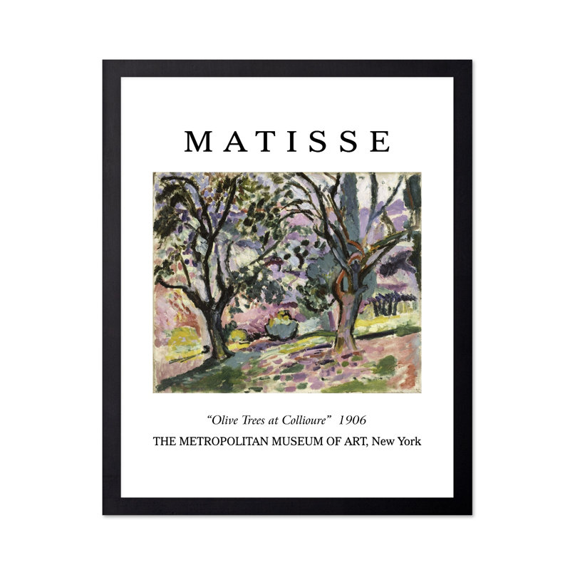 Henri Matisse - Oliviers à Collioure, Cadre noir, Affiche, H 16 po x l 20 po