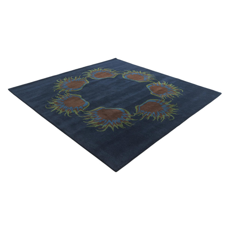 Tapis carré bleu marine