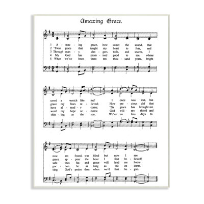 «Amazing Grace Vintage Partition» par Lettred and Lined - cadre flottant, reproduction d'art textuel
