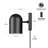1-Light Matte Black Plug-In Or Hardwire Wall Sconce