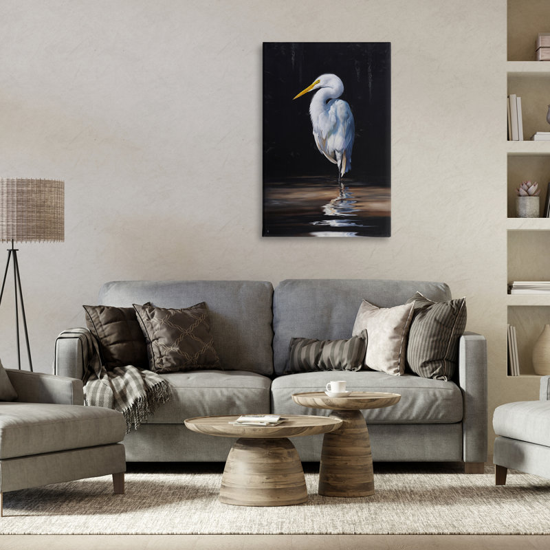 «Balancing Egret Bird» par Mark Kelso, H 36 po x l 24 po