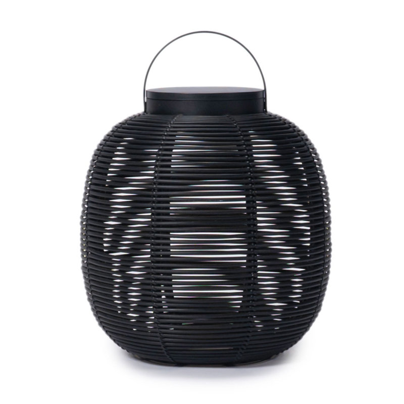 Tika LED Outdoor Wall Lantern, 16.14" H x 13.78" W x 13.78" D, Black