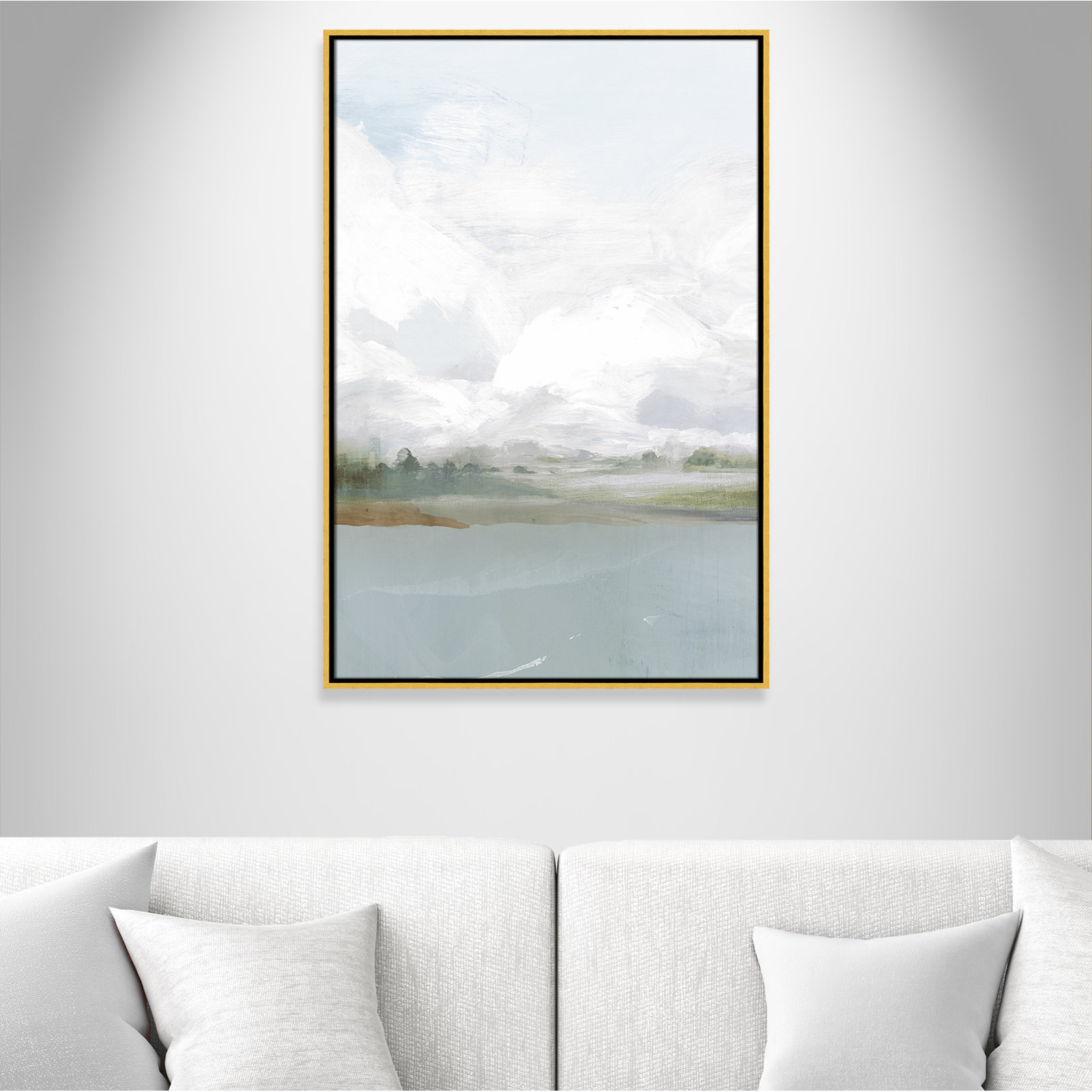 All Shore Painting, 37.5" H x 25.5" W, Gold