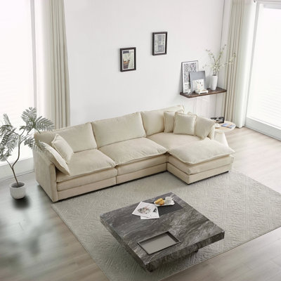 Canapé modulaire surdimensionné en forme de L avec pouf réversible Free Combination Comfy Upholstery