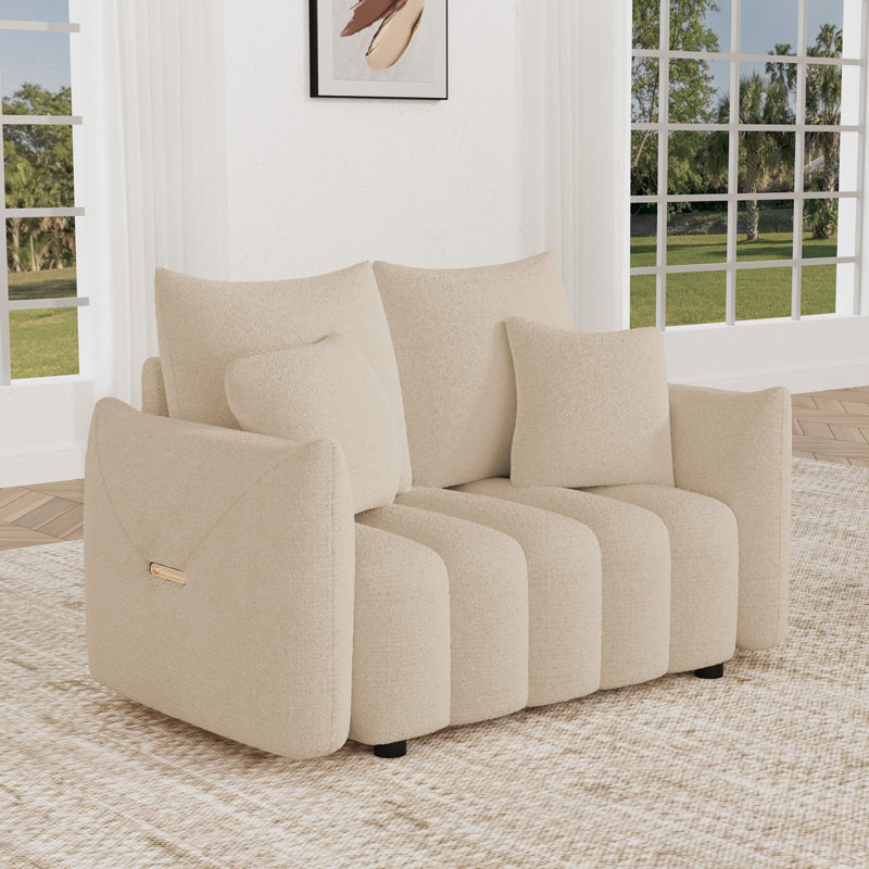 Canapé en tissu 58 po, Marron clair