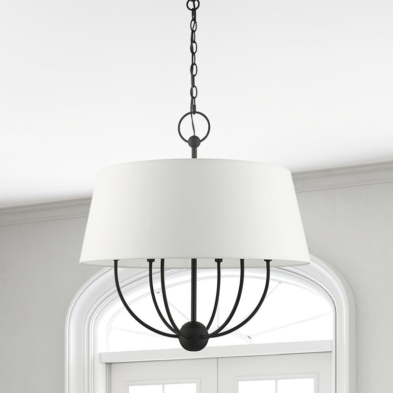 Antonya 6 - Light Dimmable Drum Chandelier, Black