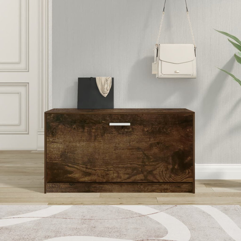 Aubrie Storage Bench, Smoked Oak