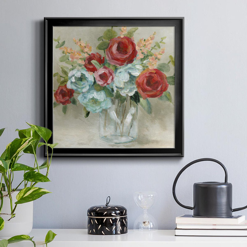 Roses Are Red - peinture sur toile encadrée, H 17,5 po x l 17,5 po x P 1,5 po, Noir