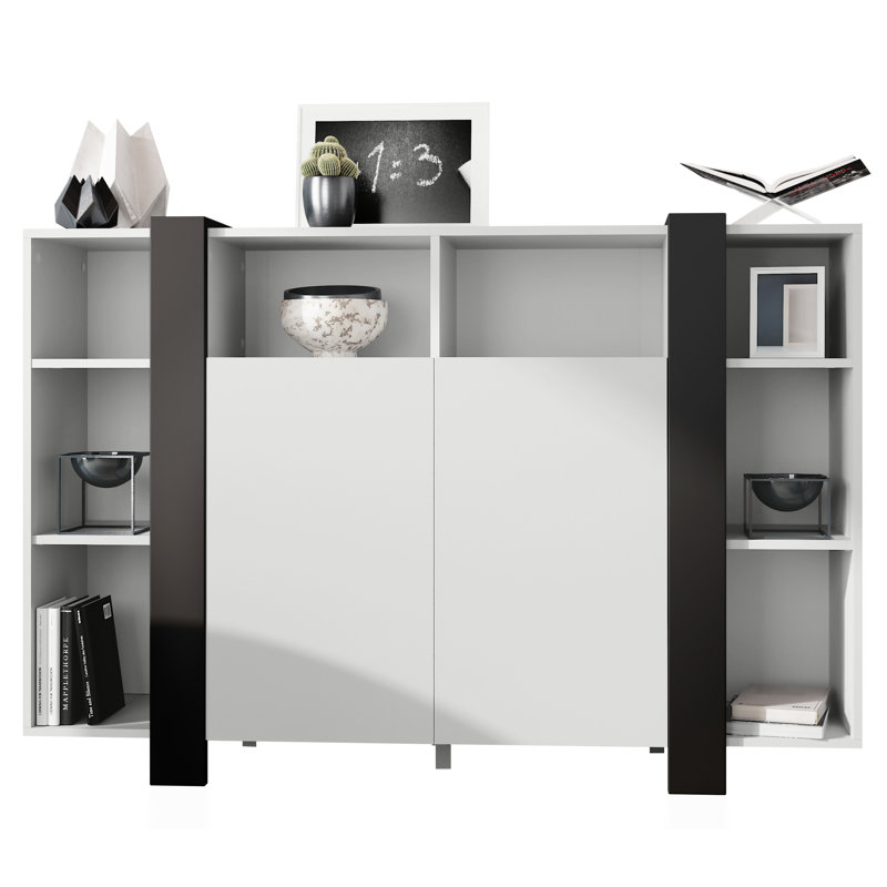 Abbie-May 149cm Sideboard, Matt White/Matt Black