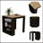 Elkins 3-Drawer Kitchen Island with Wengue and Pine Finish, Combining Modern Elegance and Ample Storage for a Functional Dining Space.