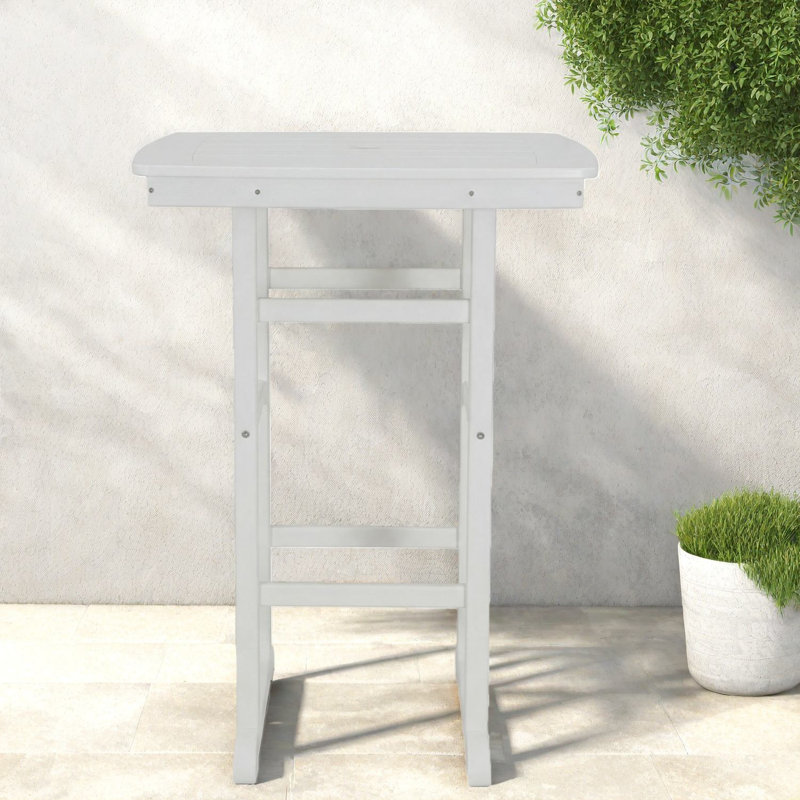 Table de patio durable en PEHD, style bistro moderne, utilisation extérieure toutes saisons