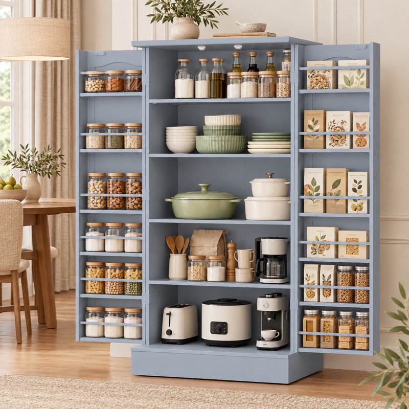 Armoire de garde-manger Miliah, Grey