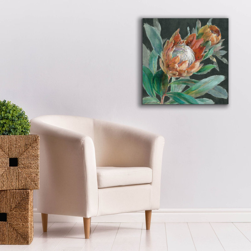 Art mural sur toile Winston Porter «Deep Tropical Protea C» par Danhui Nai, H 26 po x l 26 po