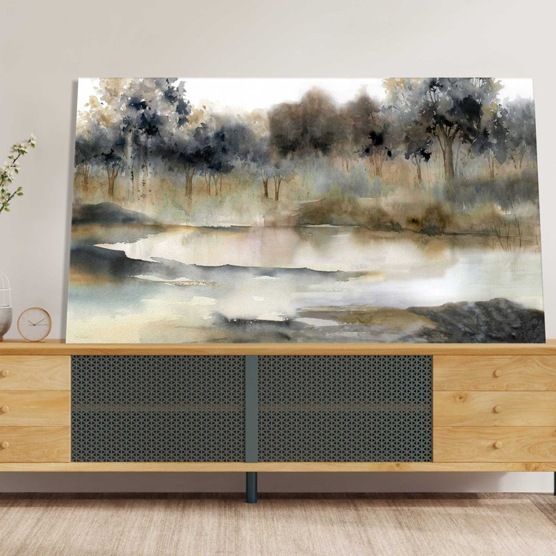 Serene River - Peinture, L 30 po x H 18 po, Toile tendue