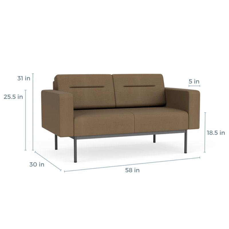 Causeuse de réception Darsey, Sans alimentation, Patriot Plus taupe, Gris anthracite