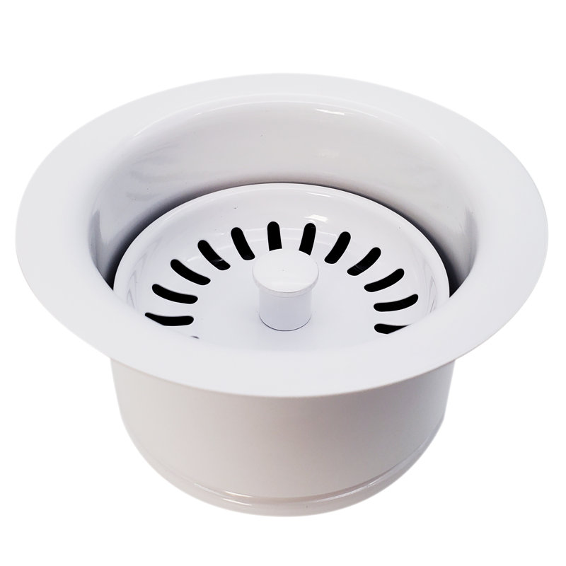 3.5 Inch Kitchen Sink Drain Basket Strainer with Flange, Satin