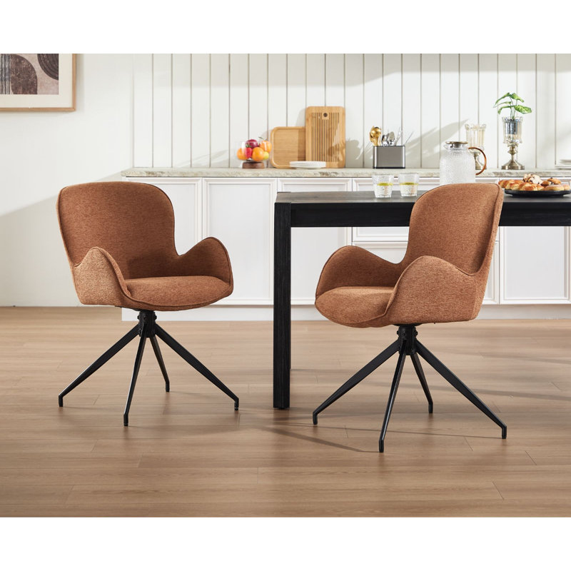 Tavien 48 H Upholstered Dining Chair, Brown, Brown