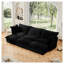 Ensemble de canapé surdimensionné en velours côtelé modulaire avec 3 repose-pieds - canapé-lit convertible et canapé modulaire noir-766541740