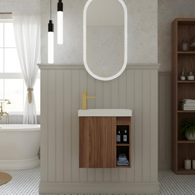 Meuble-lavabo mural de 20 po avec lavabo, parfait pour les petits espaces