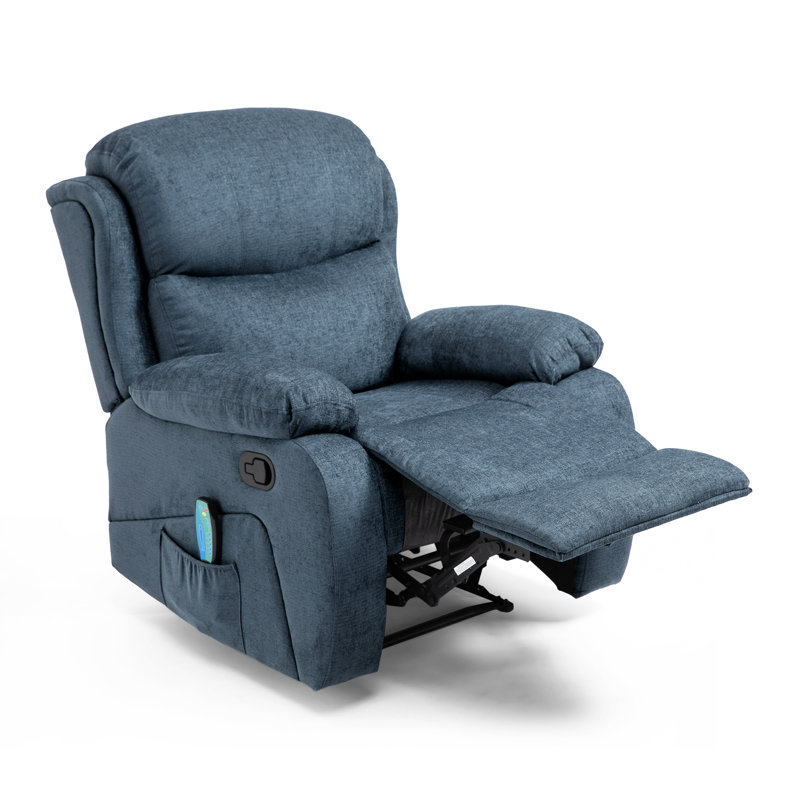 Recliner Chair with Message,Side Pocket, Charcoal Polyester