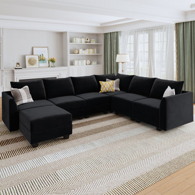 Canapé modulaire en forme de U en velours Tremee