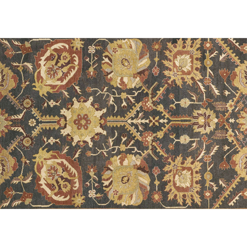 Wool Oriental Area Rug in Red/Beige/Dark Gray, Rectangle 4' x 6'