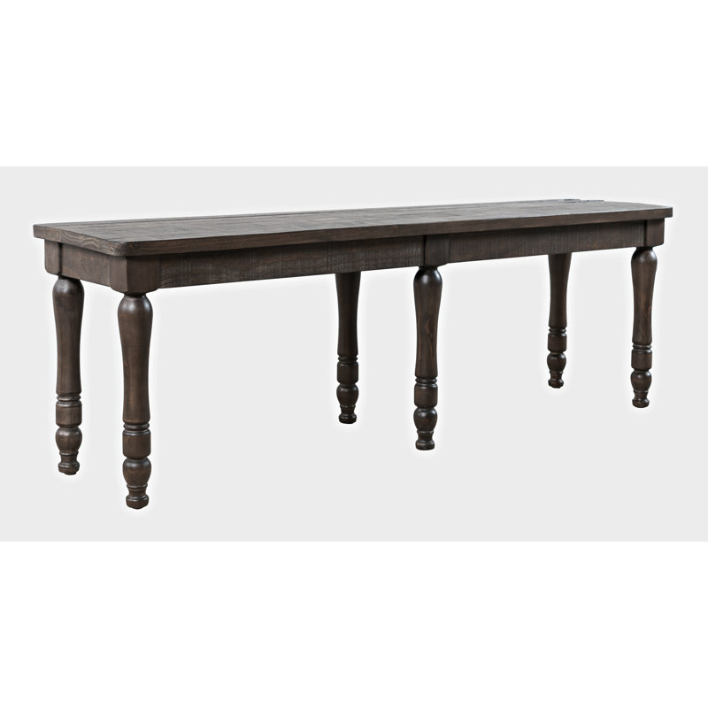 Banc en bois massif Karley, Brun bois de grange