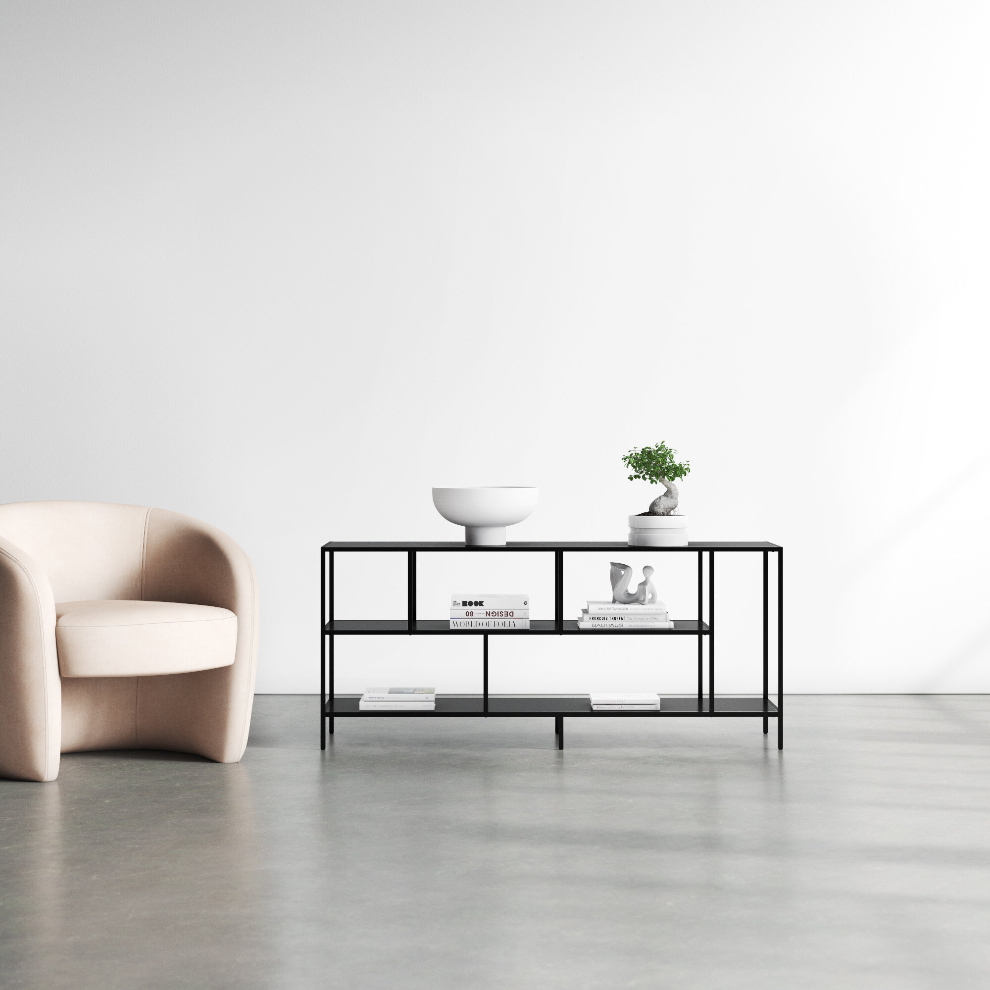 Level 55'' Media Console, Blackened Bronze