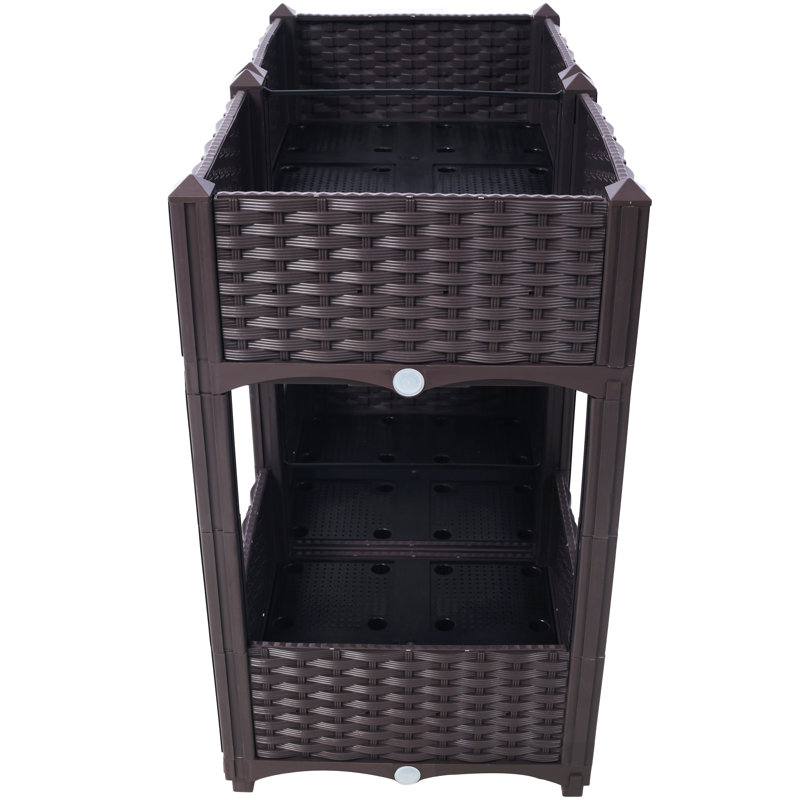 Planter Raised Beds - Elevated Planter Garden Box With Drainage Plug Raised Garden Beds For Vegetable/Flower/Herb Outdoor Standing Planter Beds Gardening Kit,31.5"X15.7"X27.7"