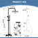 43"H Height Adjustable Solid Brass 3-Functions Wall Mounted Outdoor Showers Exposed Complete Shower System