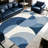 Navy Blue Curve Geo carpet-easy to clean, machine-washable, soft and comfortable; suitable for door mats, kitchens, living rooms, bedrooms, corridors, and laundry areas. Easy to clean, durable carpet for home decoration.-129741846