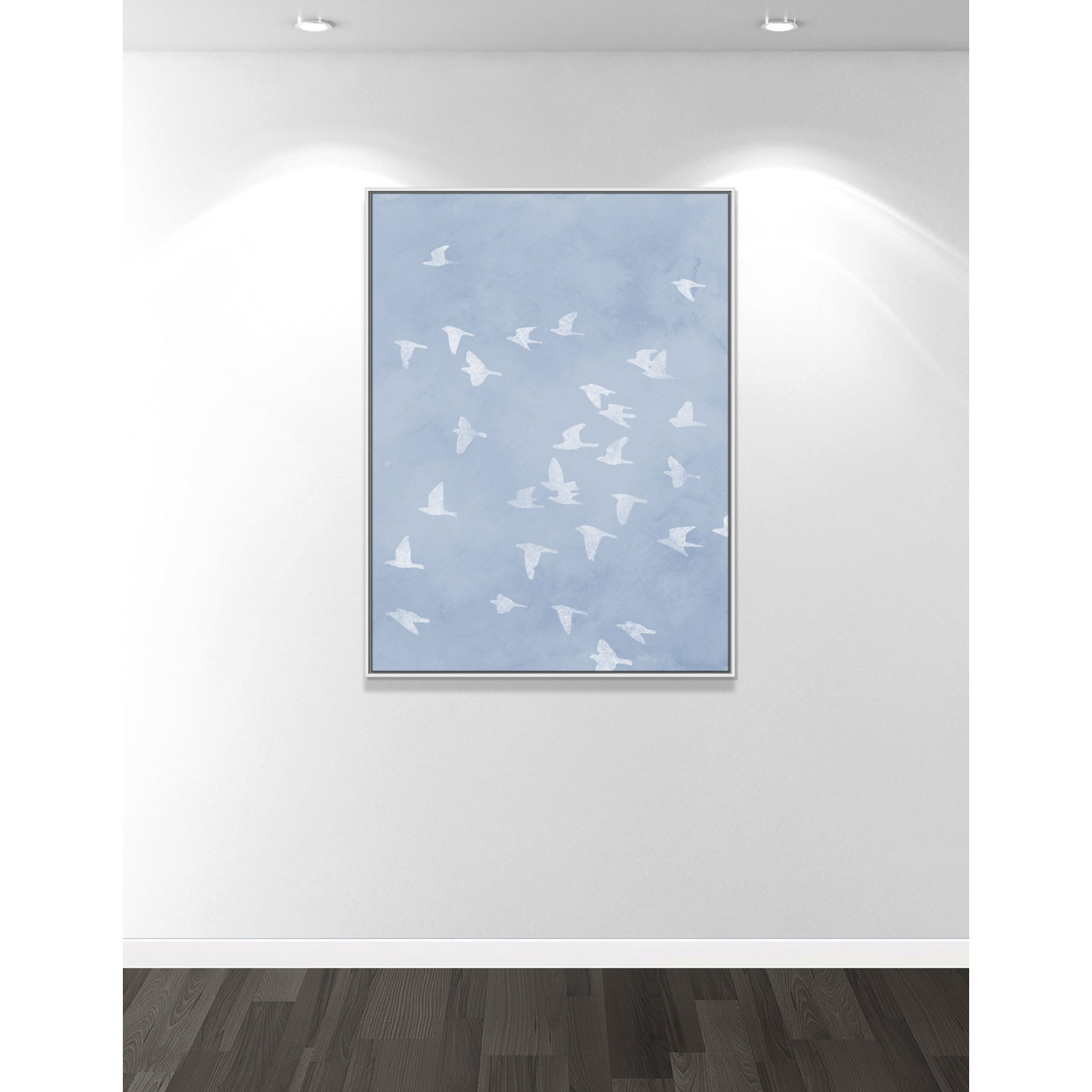 Flying Friends Print by Marcus Prime, White Floater, 37.5'' W x 49.5'' H