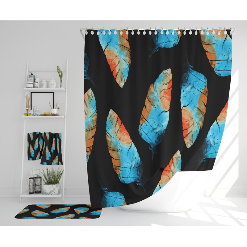 Neculai Polyester Shower Curtain Set