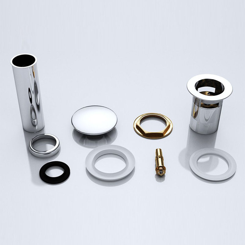  Push Pop Up Chrome Basin Waste Plug - Slotted Suitable for Sink with Overflow - Rising Round Push Button