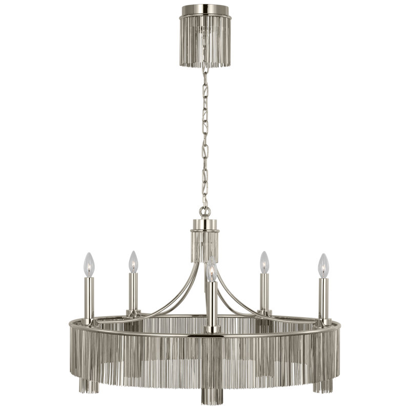 Sutton 34" Chandelier, Polished Nickel