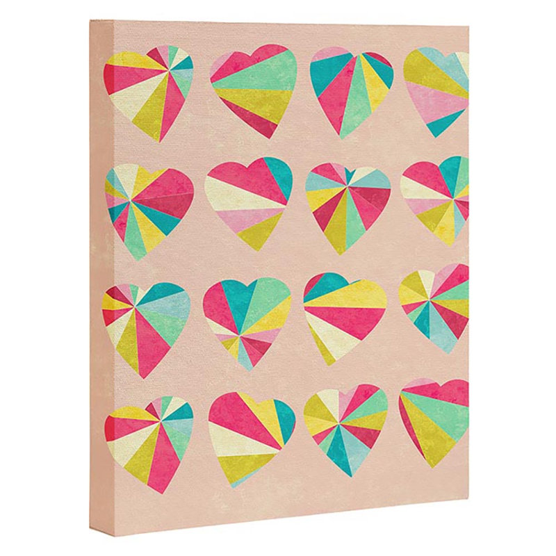 « some hearts », impression sur toile, H 10 po x l 8 po x P 2 po