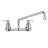 Whitehaus 12" Solid brass wall mount utility faucet with an extended swivel spout and lever handles