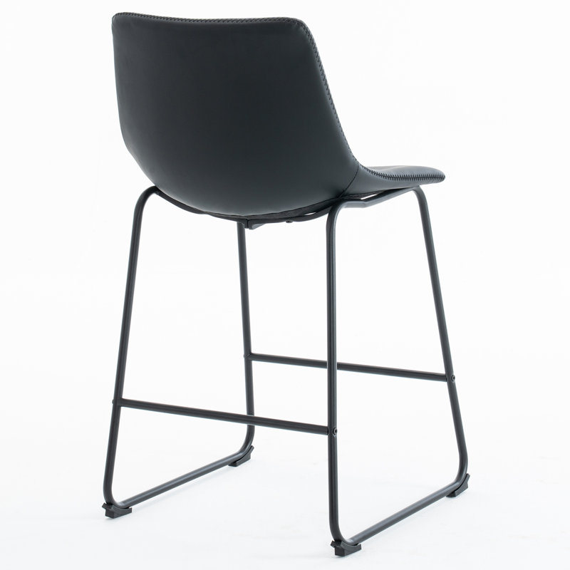 Tabourets de bar sans accoudoirs Anke, Noir, Tabouret de comptoir (siège d’une hauteur de 24
