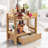 2-Tier Bamboobathroom Countertop Organizer With Hidden Drawer,Multi-Purpose Storage Neatly Stores Makeup, Toiletries Ideal For Storage And Display On Any Countertop