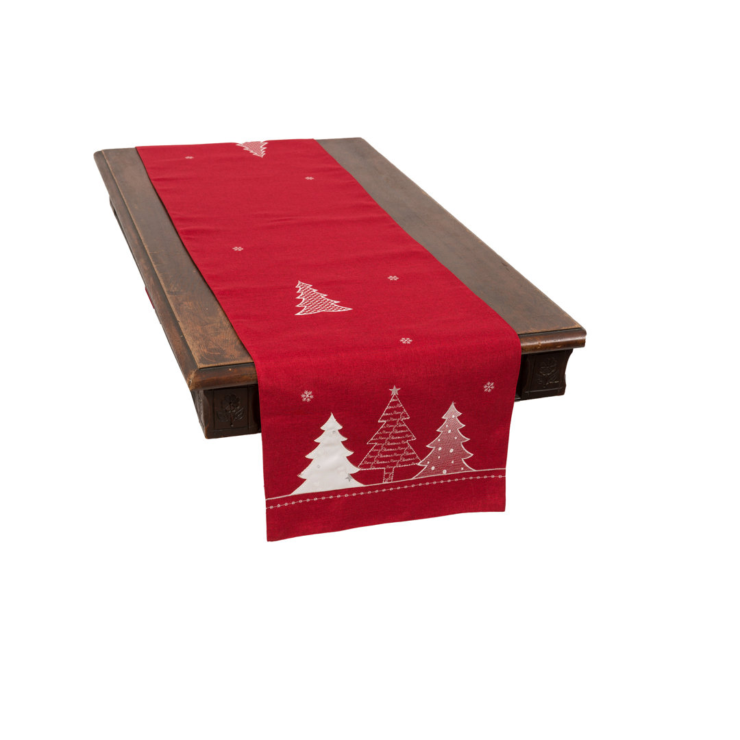 Barnabas Lovely Christmas Tree Embroidered Table Runner The Holiday Aisle® 